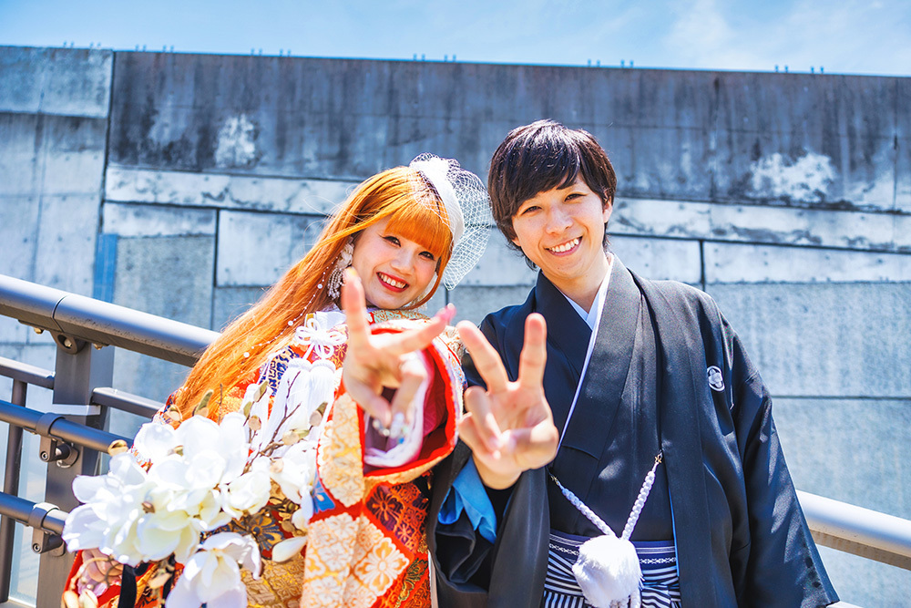 静岡フォトウエディングのフィーノスタイルで撮影した富士山夢の大橋の新郎新婦