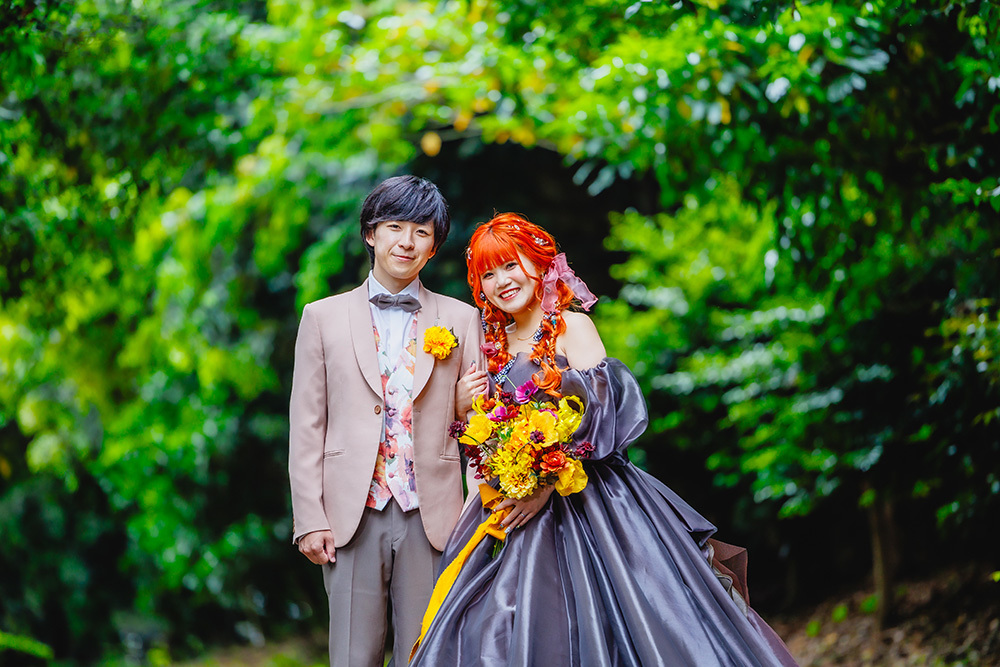 静岡フォトウエディングのフィーノスタイルで撮影した富士中央公園の新郎新婦