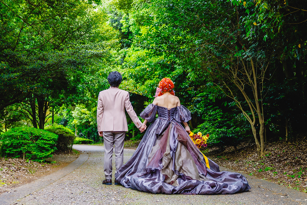 静岡フォトウエディングのフィーノスタイルで撮影した富士中央公園の新郎新婦