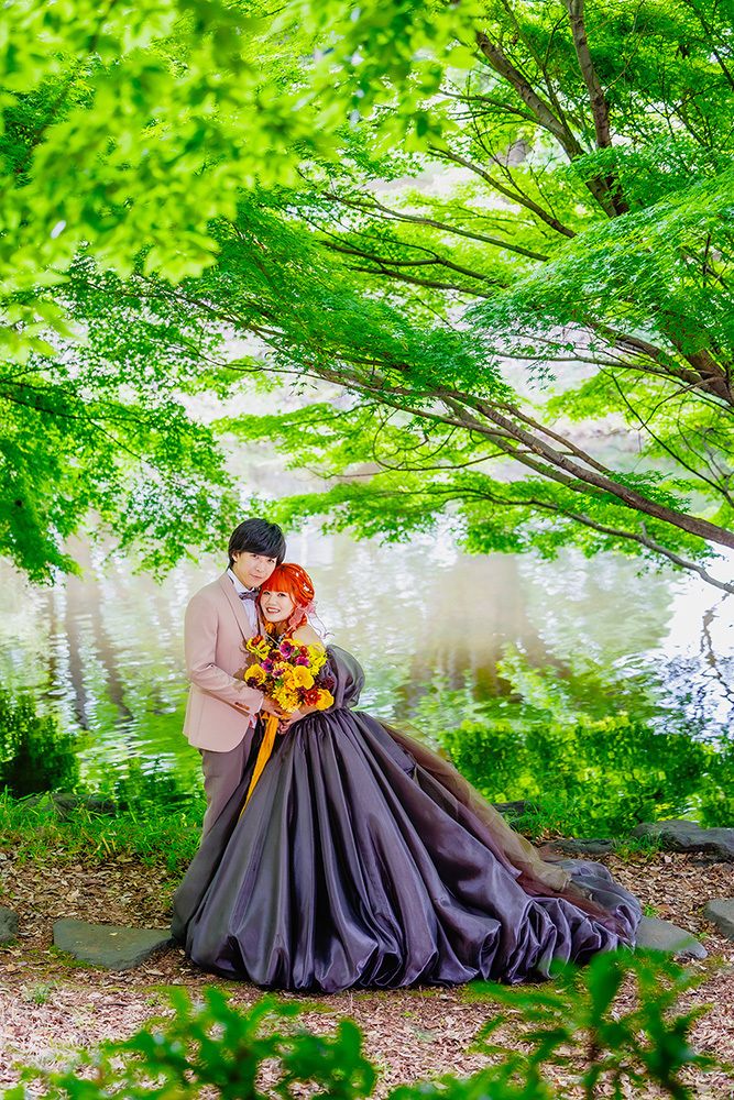 静岡フォトウエディングのフィーノスタイルで撮影した富士中央公園の新郎新婦