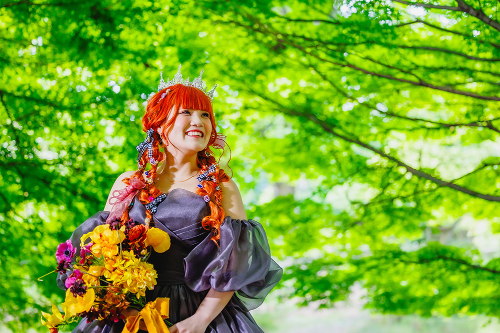 静岡フォトウエディングのフィーノスタイルで撮影した富士中央公園の新婦