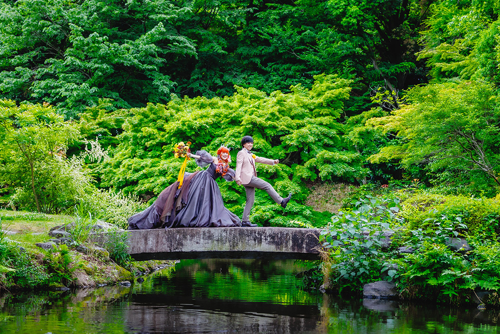 静岡フォトウエディングのフィーノスタイルで撮影した富士中央公園の新郎新婦