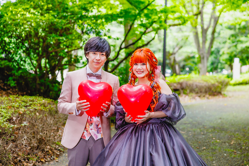 静岡フォトウエディングのフィーノスタイルで撮影した富士中央公園の新郎新婦