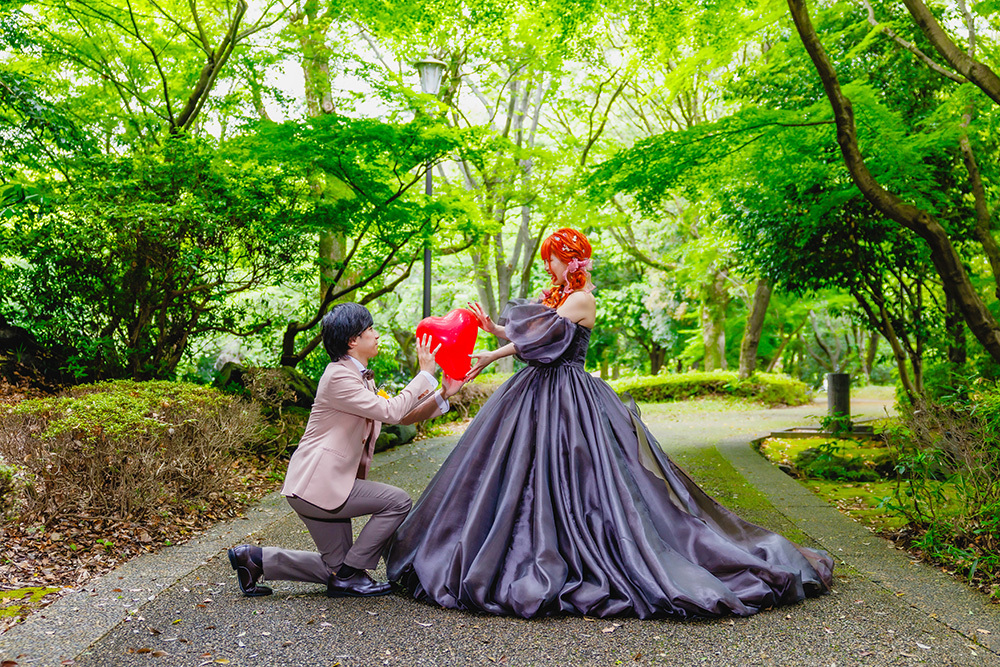 静岡フォトウエディングのフィーノスタイルで撮影した富士中央公園の新郎新婦