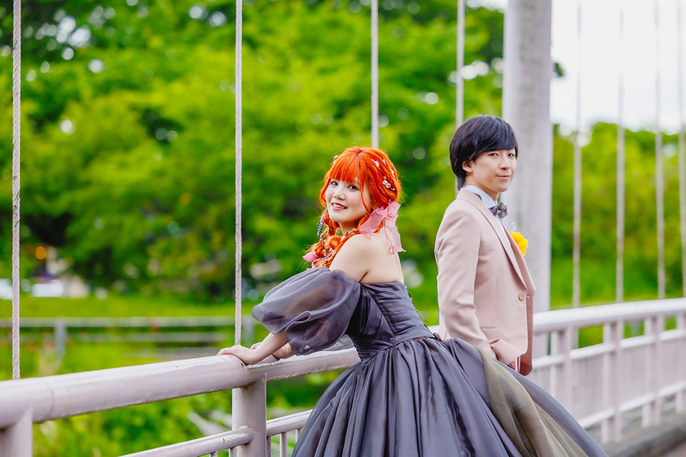 静岡フォトウエディングのフィーノスタイルで撮影した富士中央公園の新郎新婦