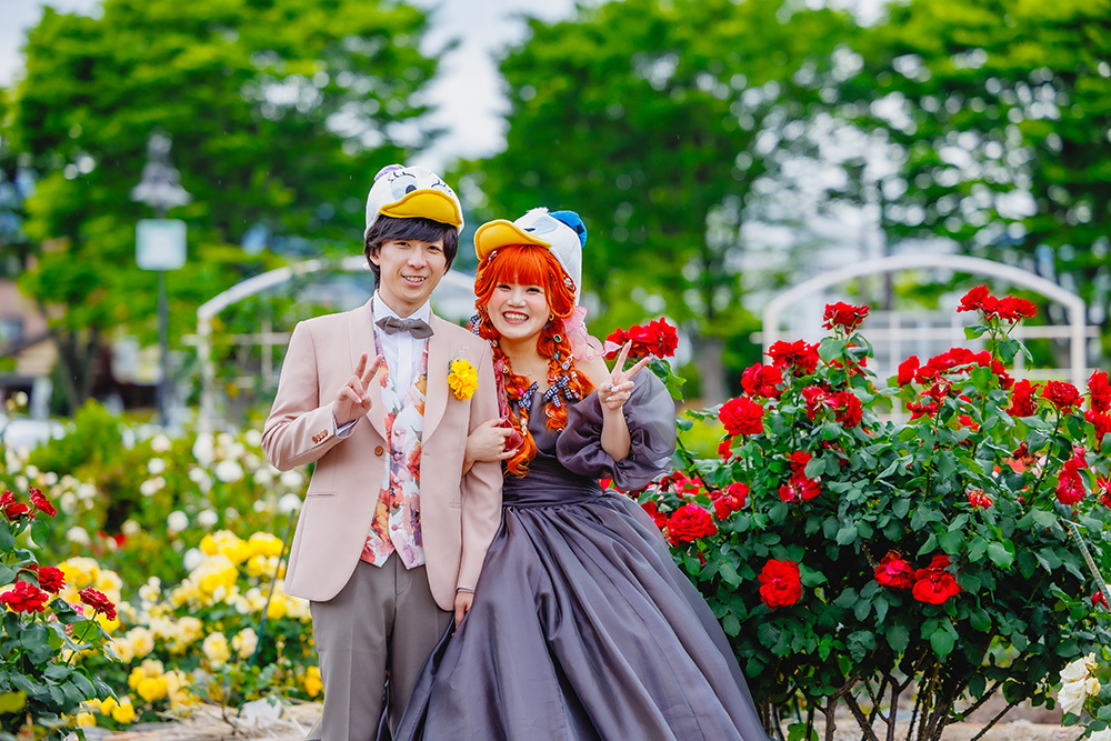 静岡フォトウエディングのフィーノスタイルで撮影した富士中央公園の新郎新婦