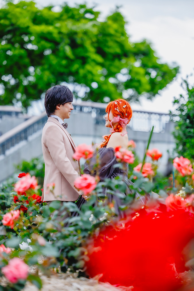 静岡フォトウエディングのフィーノスタイルで撮影した富士中央公園の新郎新婦