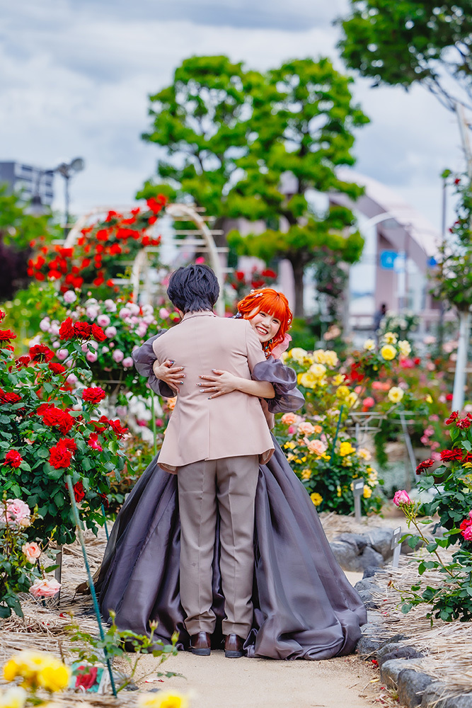 静岡フォトウエディングのフィーノスタイルで撮影した富士中央公園の新郎新婦