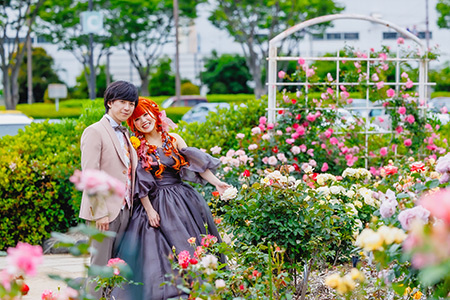 静岡フォトウエディングのフィーノスタイルで撮影した富士中央公園の新郎新婦