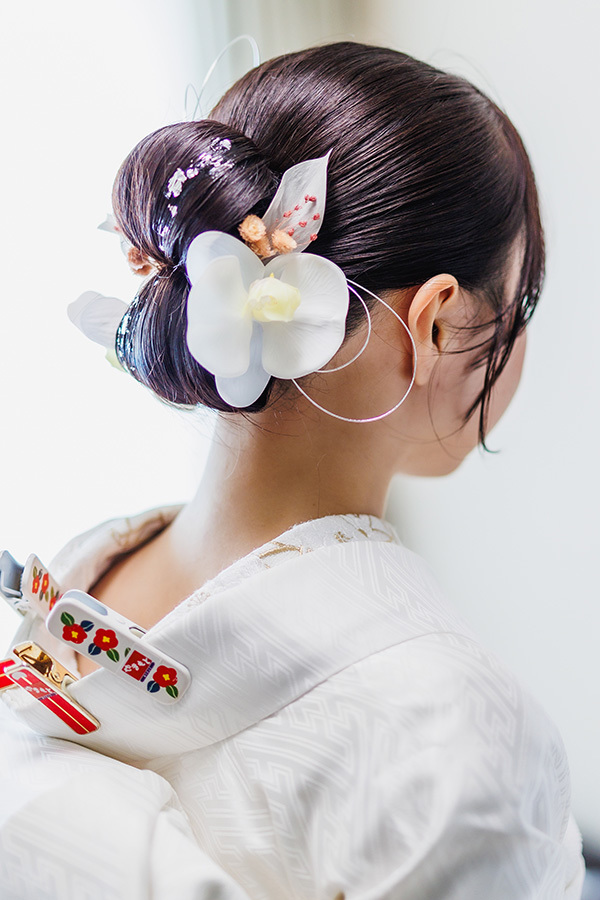 静岡フォトウエディングのフィーノスタイルで撮影した新婦のヘアメイク