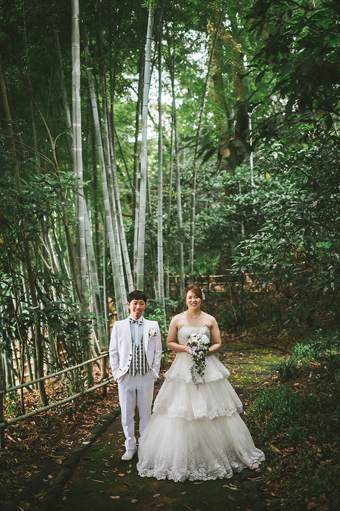 静岡フォトウエディングのフィーノスタイルで撮影した竹採公園の新郎新婦