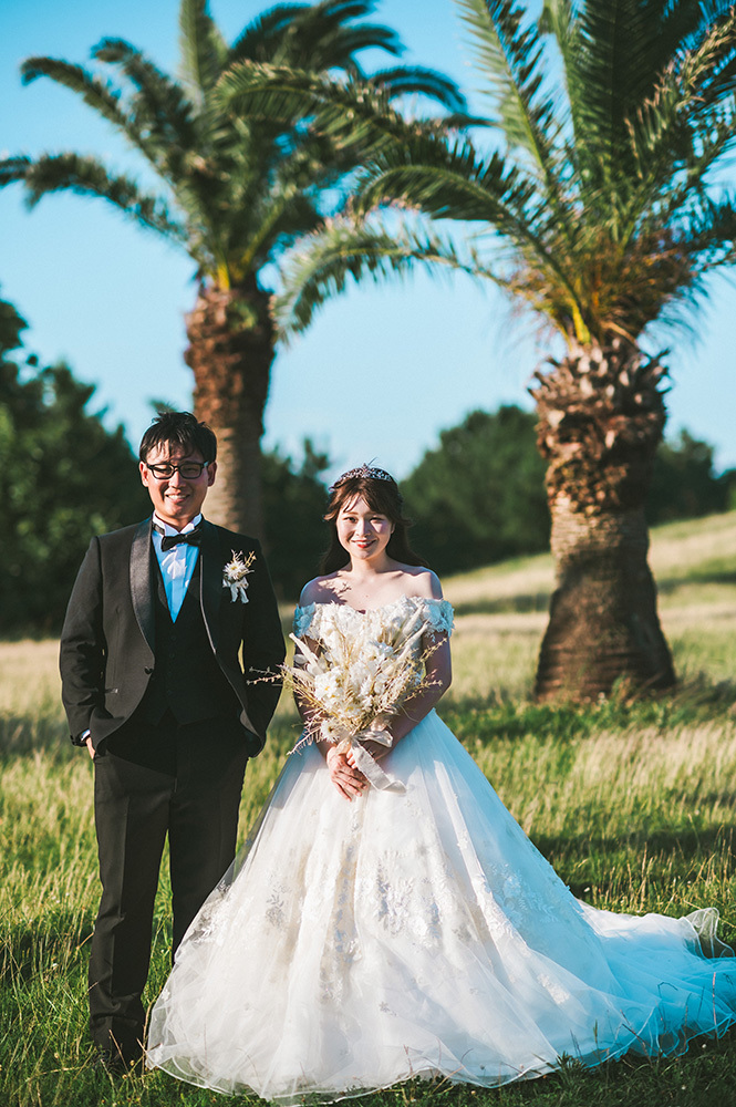 静岡フォトウエディングのフィーノスタイルで撮影した広野公園の新郎新婦