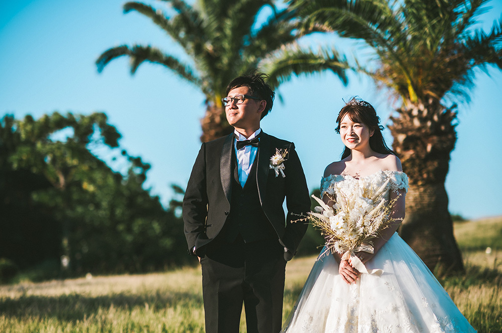 静岡フォトウエディングのフィーノスタイルで撮影した広野公園の新郎新婦