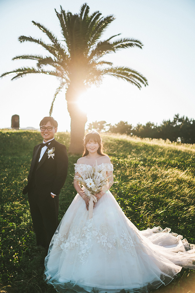 静岡フォトウエディングのフィーノスタイルで撮影した広野公園の新郎新婦