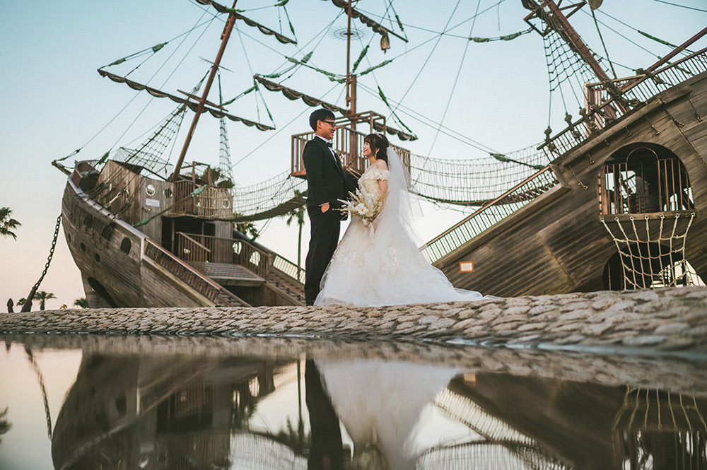 静岡フォトウエディングのフィーノスタイルで撮影した広野公園の新郎新婦