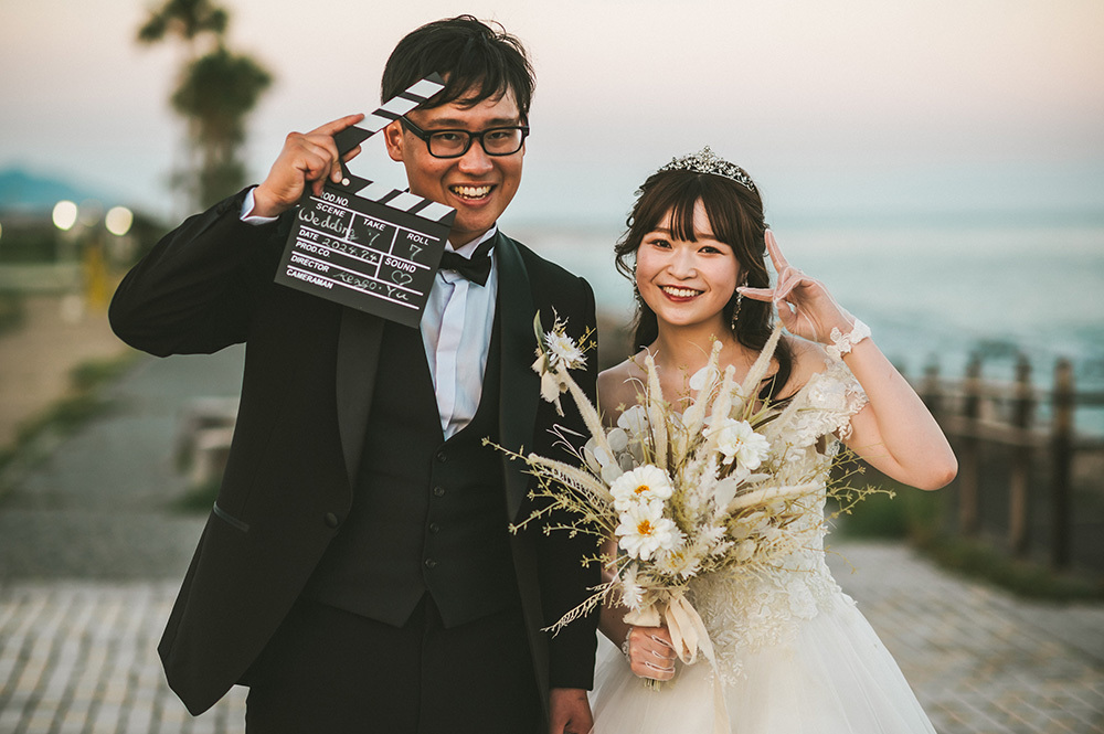 静岡フォトウエディングのフィーノスタイルで撮影した広野公園の新郎新婦