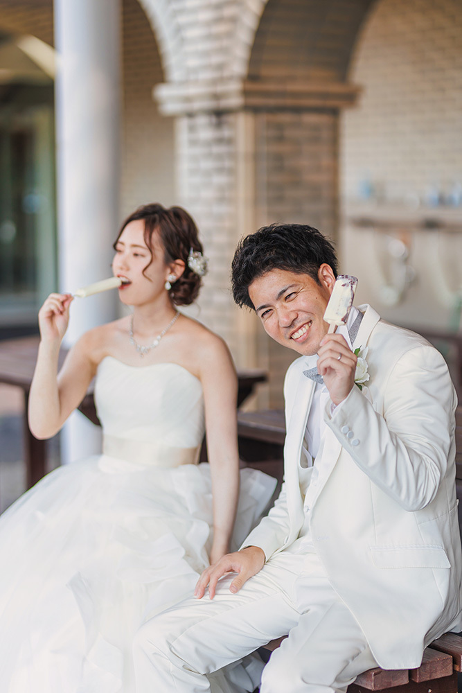 静岡フォトウエディングのフィーノスタイルで撮影したゴルフ場でのウエディングフォト