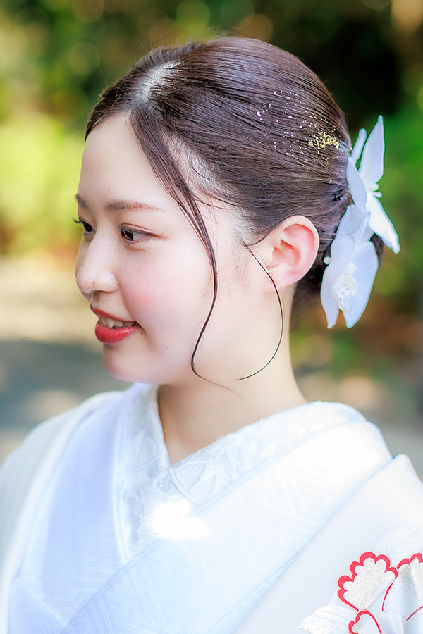 静岡フォトウエディングのフィーノスタイルで撮影した新婦のヘアメイク