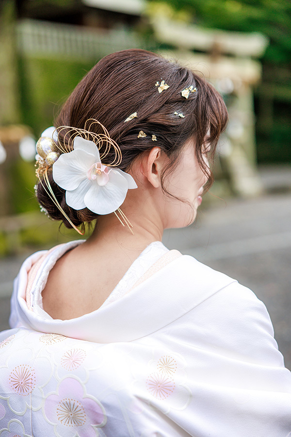 静岡フォトウエディングのフィーノスタイルで撮影した新婦のヘアメイク