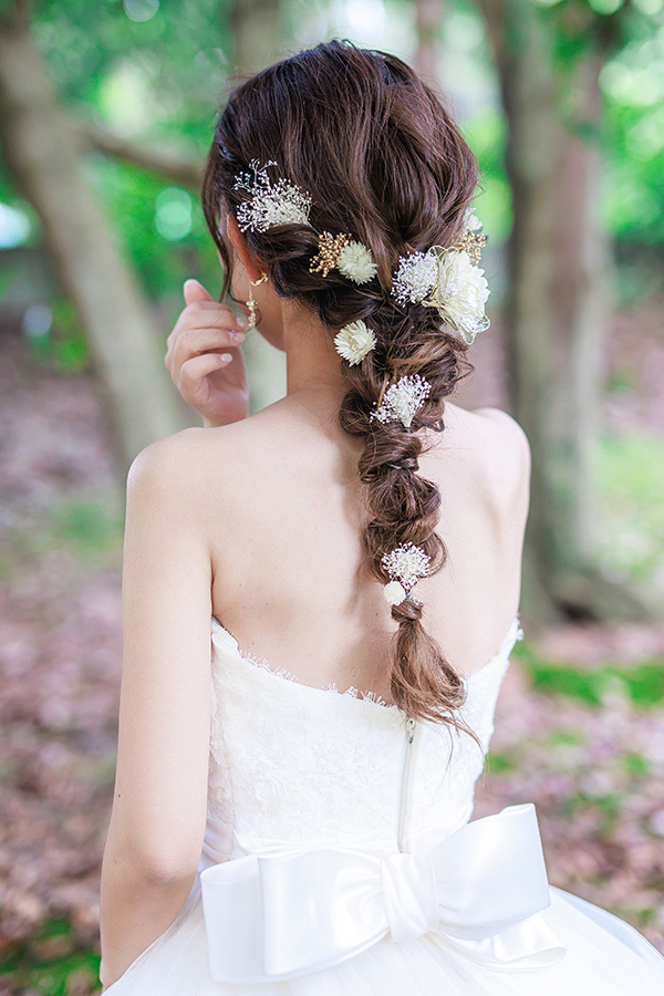 静岡フォトウエディングのフィーノスタイルで撮影した新婦のヘアメイク