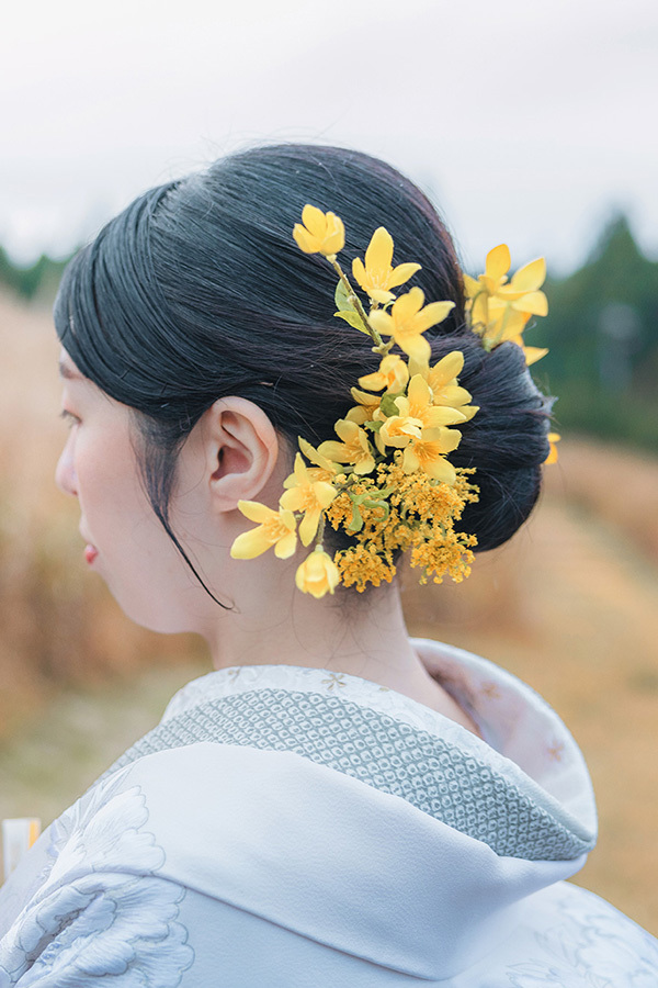 静岡フォトウエディングのフィーノスタイルで撮影した新婦のヘアメイク