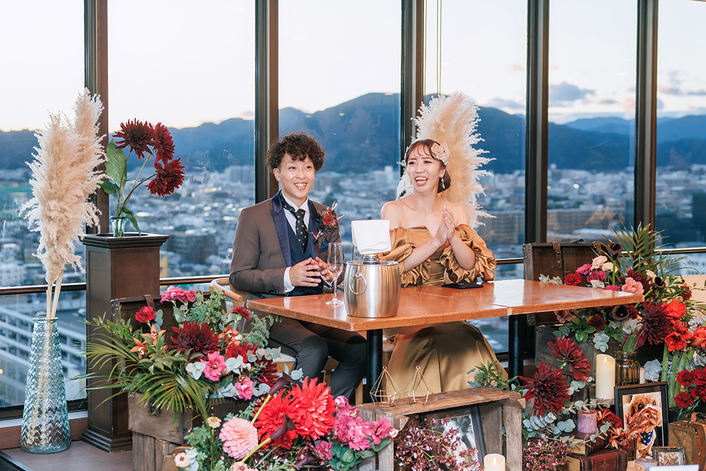 静岡フォトウエディングのフィーノスタイルで撮影したパーティー・会食のウエディングフォトの記念写真撮影