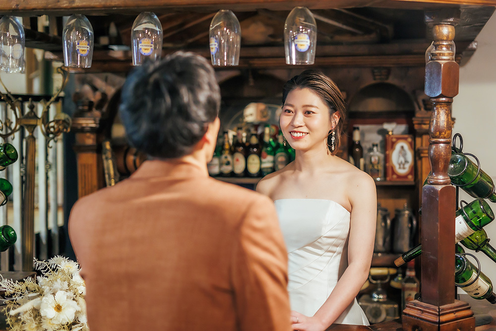 静岡フォトウエディングのフィーノスタイルで撮影した山中湖グータンの新郎新婦の記念写真撮影