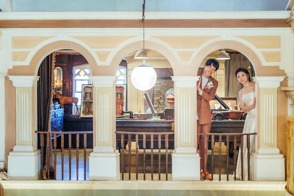 静岡フォトウエディングのフィーノスタイルで撮影した山中湖グータンの新郎新婦の記念写真撮影