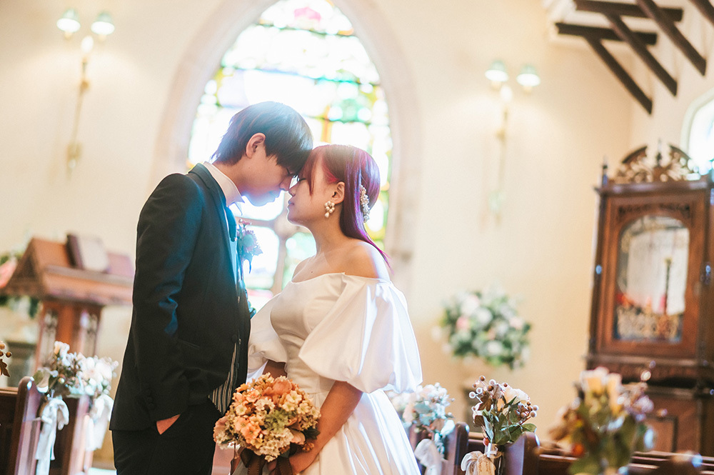 静岡フォトウエディングのフィーノスタイルで撮影したミッシェルガーデンコートの新郎新婦