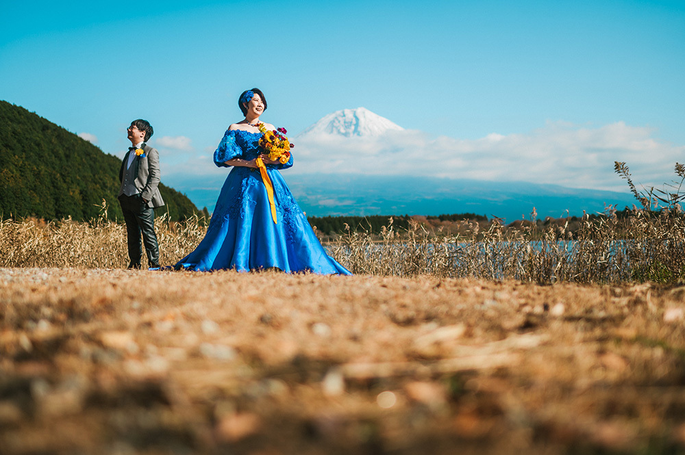 静岡フォトウエディングのフィーノスタイルで撮影したの田貫湖の新郎新婦