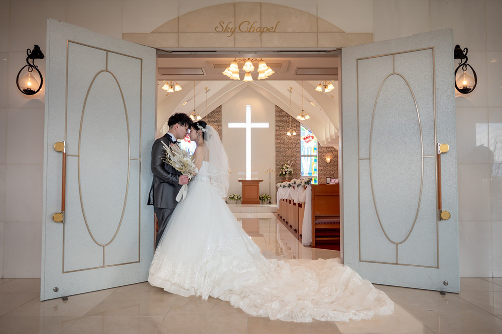 静岡フォトウエディングのフィーノスタイルで撮影したホテルグランド富士の新郎新婦