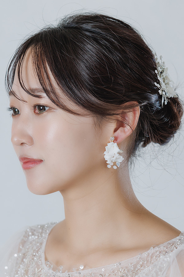 静岡フォトウエディングのフィーノスタイルで撮影した新婦のヘアメイク