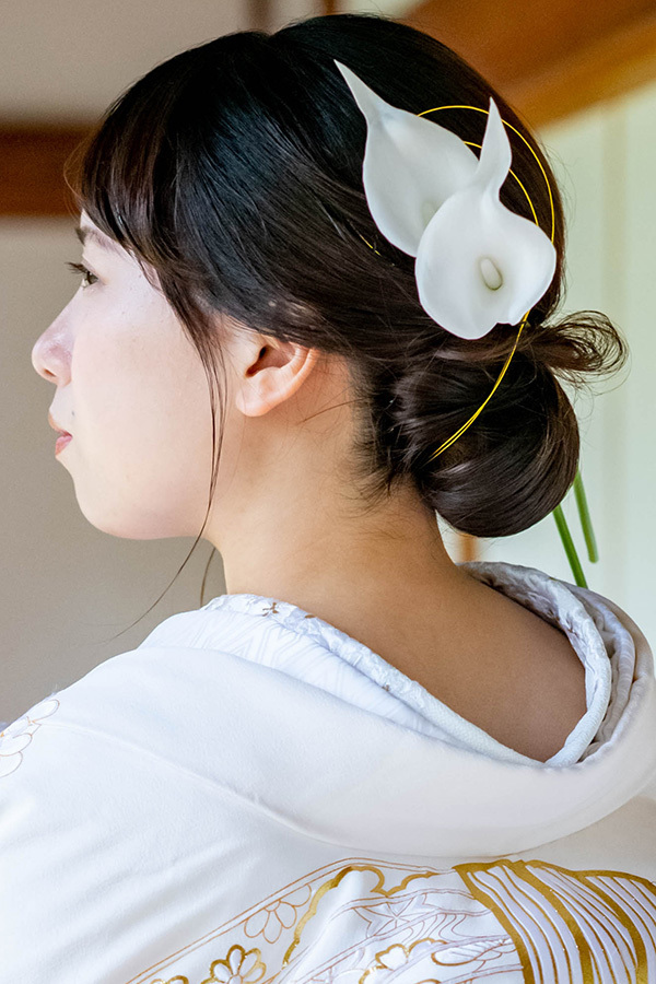 静岡フォトウエディングのフィーノスタイルで撮影した新婦のヘアメイク