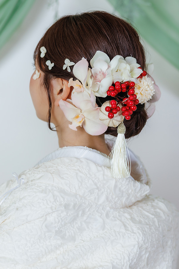 静岡フォトウエディングのフィーノスタイルで撮影した新婦のヘアメイク