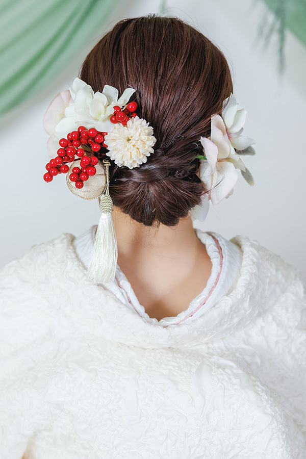 静岡フォトウエディングのフィーノスタイルで撮影した新婦のヘアメイク