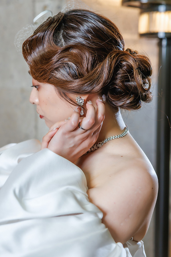 静岡フォトウエディングのフィーノスタイルで撮影した新婦のヘアメイク