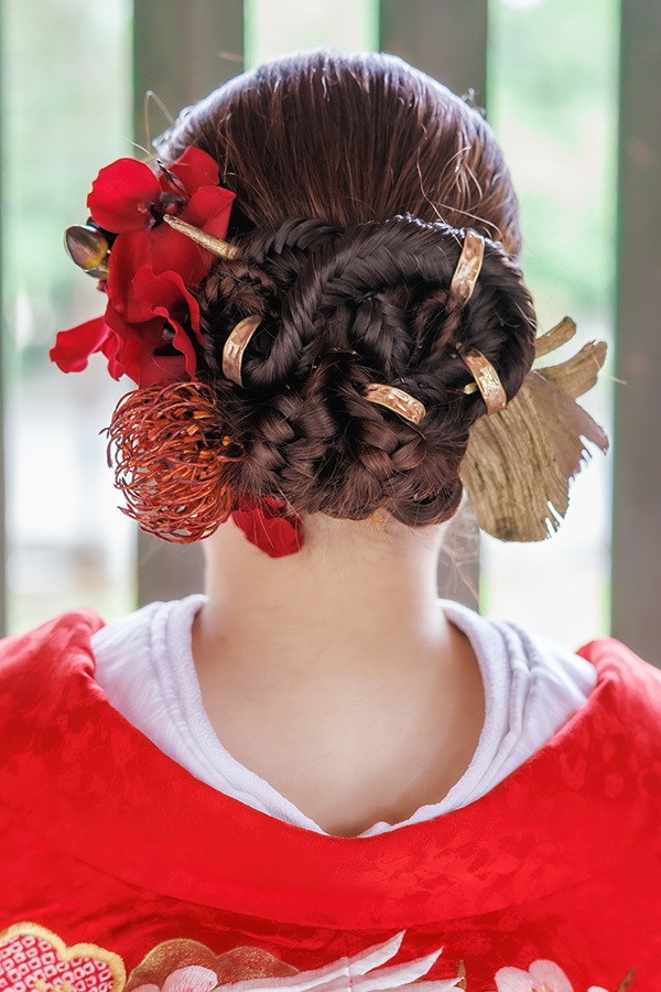 静岡フォトウエディングのフィーノスタイルで撮影した新婦のヘアメイク