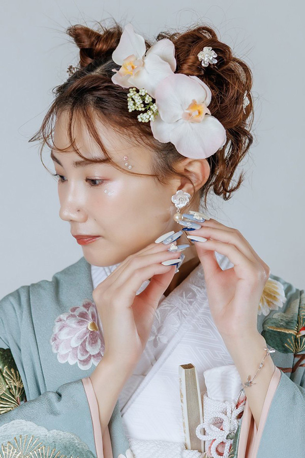 静岡フォトウエディングのフィーノスタイルで撮影した新婦のヘアメイク