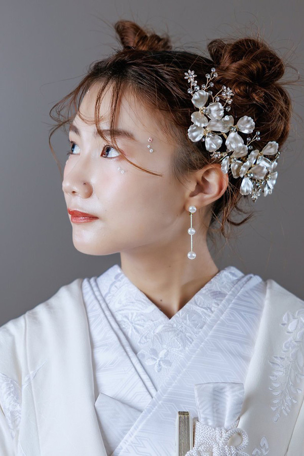 静岡フォトウエディングのフィーノスタイルで撮影した新婦のヘアメイク