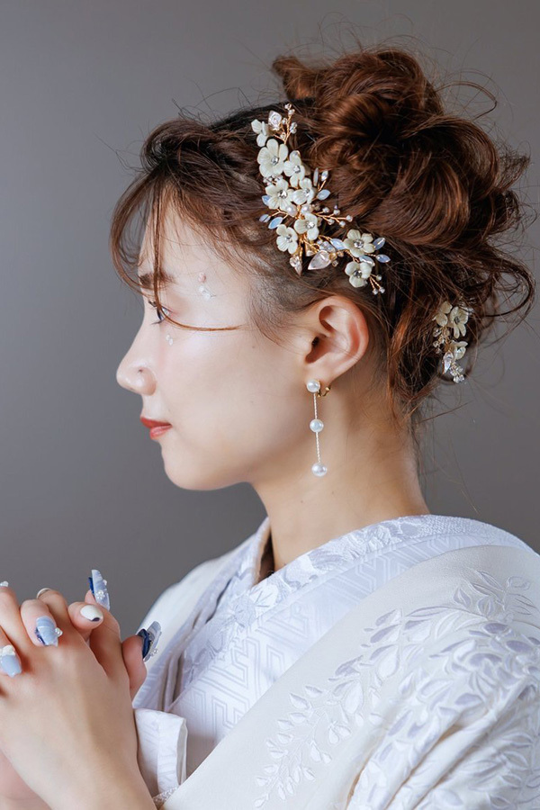 静岡フォトウエディングのフィーノスタイルで撮影した新婦のヘアメイク