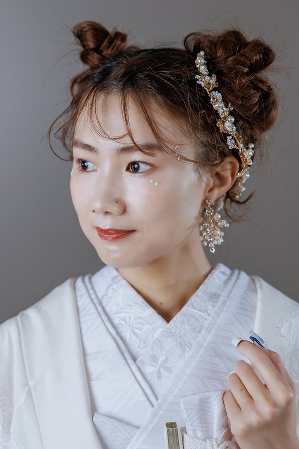 静岡フォトウエディングのフィーノスタイルで撮影した新婦のヘアメイク