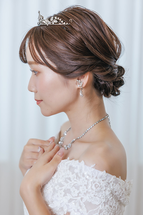 静岡フォトウエディングのフィーノスタイルで撮影した新婦のヘアメイク