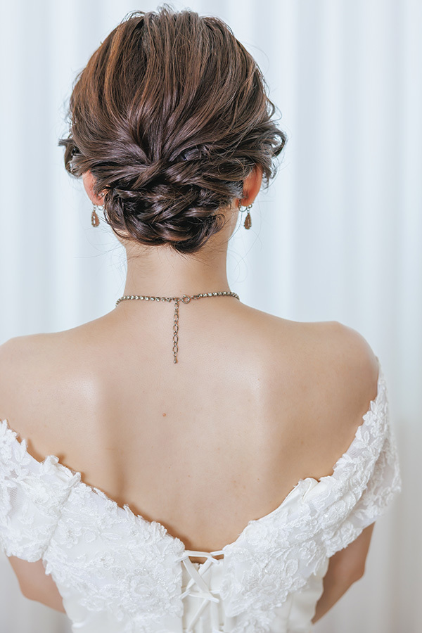 静岡フォトウエディングのフィーノスタイルで撮影した新婦のヘアメイク