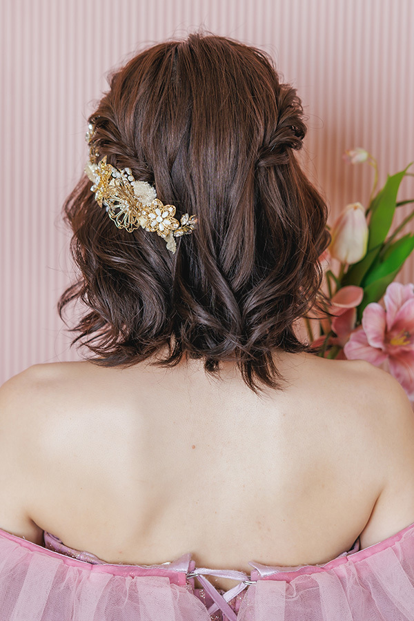 静岡フォトウエディングのフィーノスタイルで撮影した新婦のヘアメイク