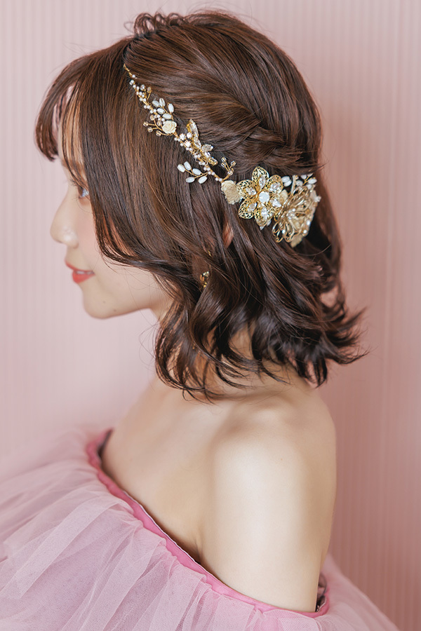 静岡フォトウエディングのフィーノスタイルで撮影した新婦のヘアメイク