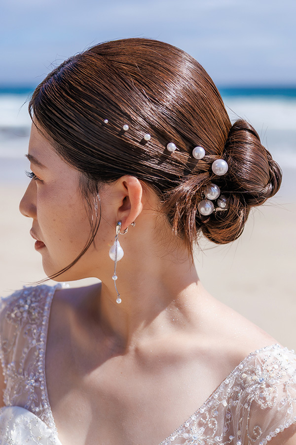 静岡フォトウエディングのフィーノスタイルで撮影した新婦のヘアメイク