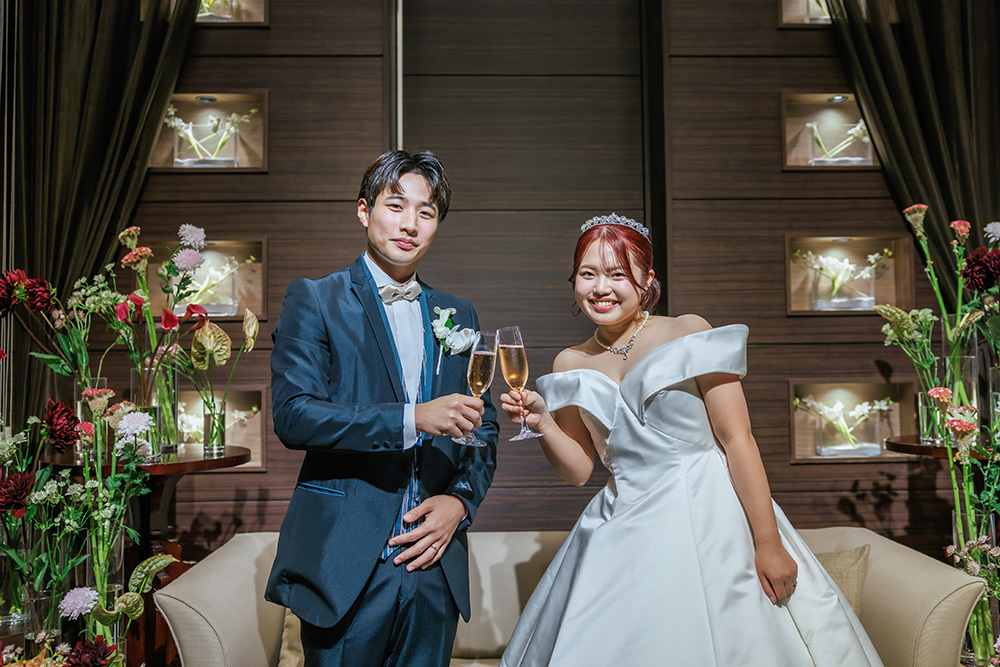 静岡フォトウエディングのフィーノスタイルで撮影したパーティー・会食のウエディングフォトの結婚パーティー記念写真撮影