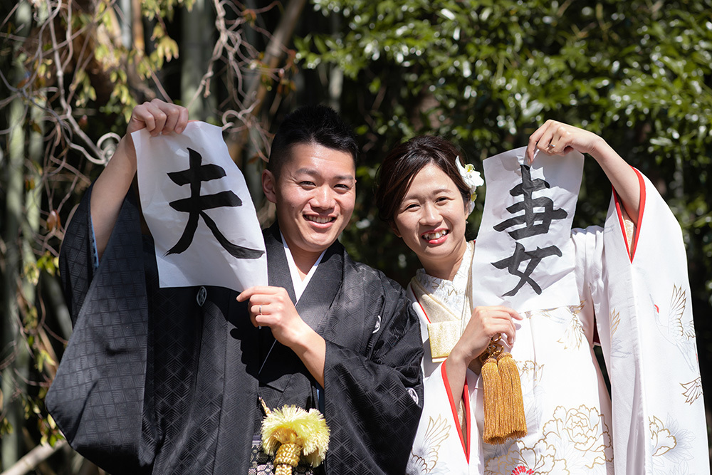 静岡フォトウエディングのフィーノスタイルで撮影した掛川城の新郎新婦