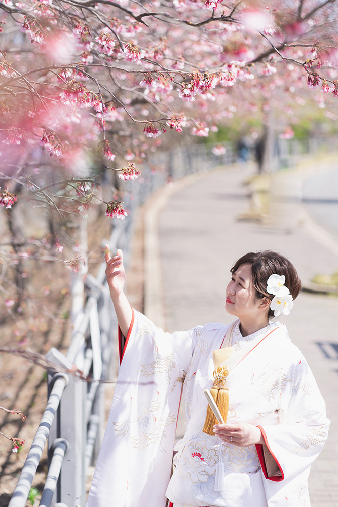 静岡フォトウエディングのフィーノスタイルで撮影した掛川城の新婦