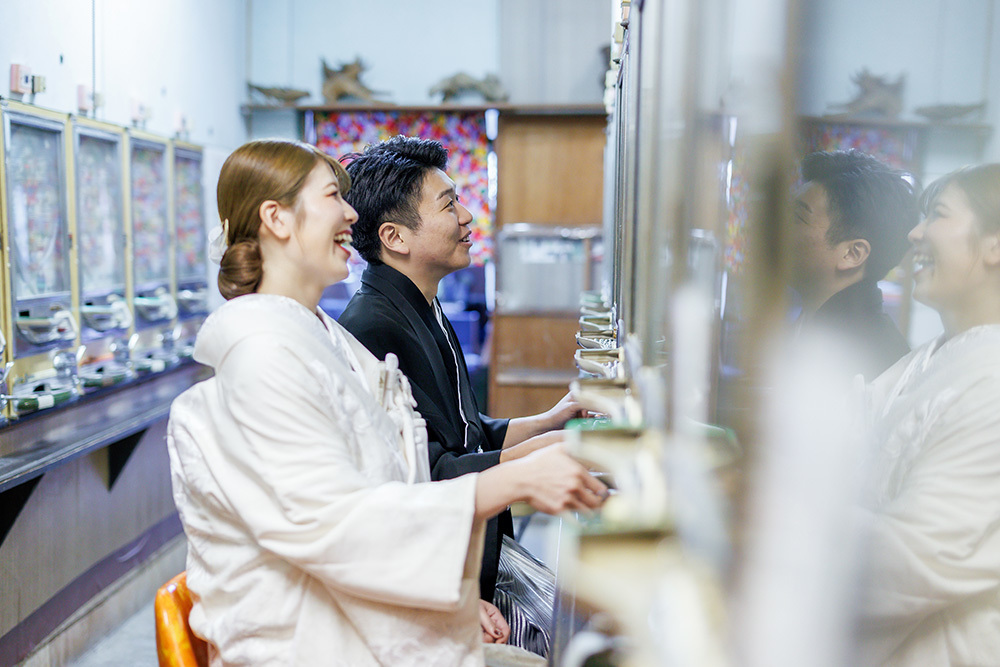 静岡フォトウエディングのフィーノスタイルで撮影した川根･寸又峡の新郎新婦の結婚の記念写真